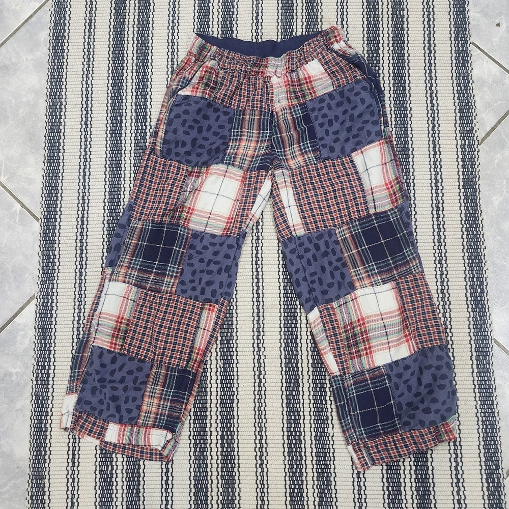 Aerie XS Pajama Lounge Pants Patchwork Plaid Cotton Viscose Wide Leg